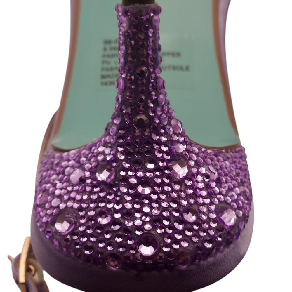 BETSEY JOHNSON Rebel Lavender Rhinestone Slingback Sandals size 8.5 NIB $108 - Picture 8 of 12